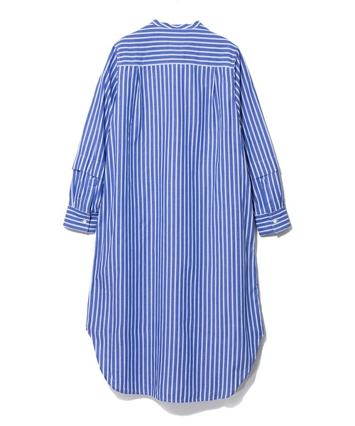 TOBILA(トビラ)の「TOBILA/トビラ ストライプMIXレモンスターパッチワークリバーシブル付け襟OP(シャツワンピース・レディース・ブルー/グリーン・FREE)」の10枚目の写真