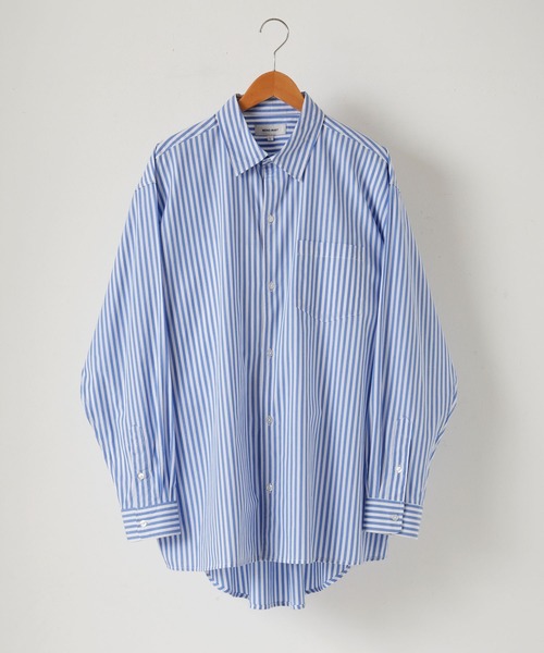 MONO-MART（モノマート）の「リラックスワイドボックスシルエット レギュラーカラーブロードL/Sシャツ（シャツ/ブラウス・メンズ・サックスブルー/ホワイト/ブルー系/ブラック/チェック・M/L）」の19枚目の写真