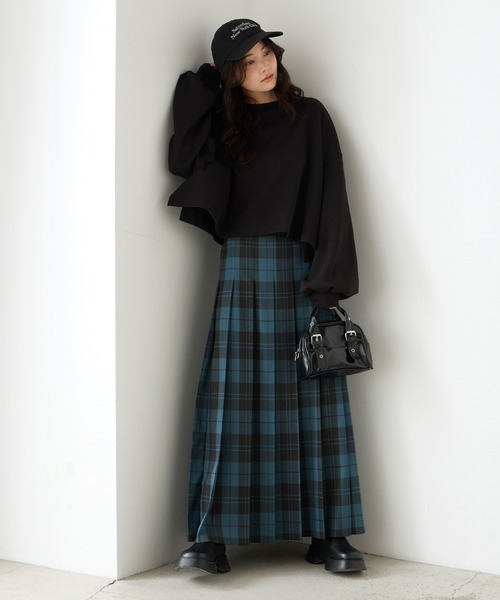 forksy.（フォルクシー）の「【forksy.】チェックプリーツロングスカート（スカート・レディース・ブラック/グリーン/ネイビー/ブラウン/グリーン系/ブラウン系/ブラック系・FREE）」の20枚目の写真