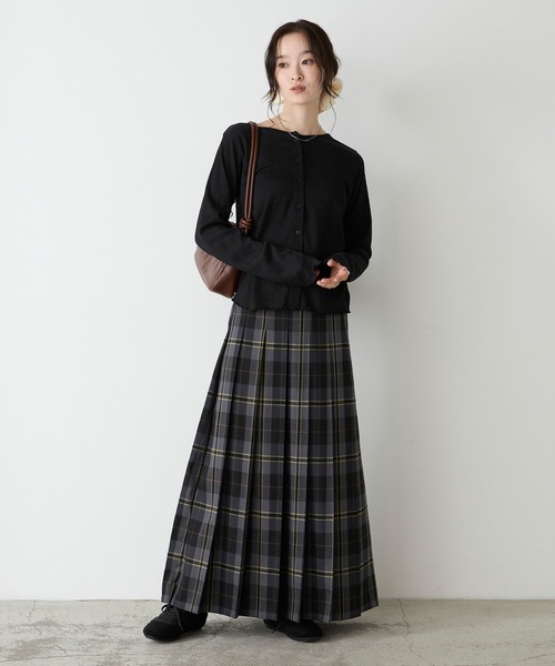 forksy.（フォルクシー）の「【forksy.】チェックプリーツロングスカート（スカート・レディース・ブラック/グリーン/ネイビー/ブラウン/グリーン系/ブラウン系/ブラック系・FREE）」の11枚目の写真