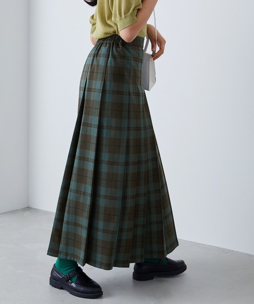 forksy.(フォルクシー)の「【forksy.】チェックプリーツロングスカート(スカート・レディース・ブラック/グリーン/ネイビー/ブラウン・FREE)」の11枚目の写真
