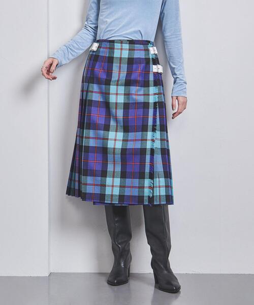 O'NEIL of DUBLIN(オニールオブダブリン)の「<O'NEIL of DUBLIN>ミックス プリーツスカート(スカート・レディース・ダークブラウン/ターコイズブルー・8/10/12)」の2枚目の写真