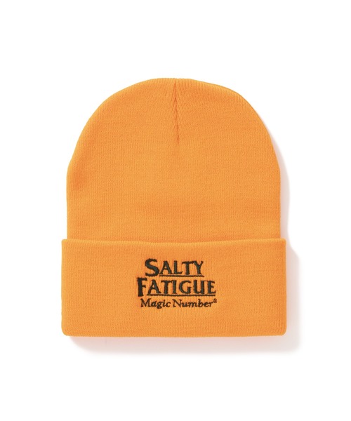 MAGIC NUMBER（マジック ナンバー）の「【MAGIC NUMBER】SALTY FATIGUE KNIT CAP（ニットキャップ/ビーニー・メンズ・ダークグリーン/ダークグレー/オレンジ・FREE）」の3枚目の写真