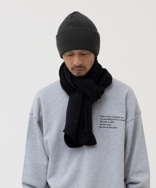 MAGIC NUMBER（マジック ナンバー）の「【MAGIC NUMBER】SALTY FATIGUE KNIT CAP（ニットキャップ/ビーニー・メンズ・ダークグリーン/ダークグレー/オレンジ・FREE）」の6枚目の写真