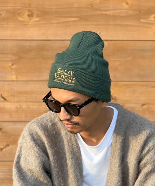 MAGIC NUMBER（マジック ナンバー）の「【MAGIC NUMBER】SALTY FATIGUE KNIT CAP（ニットキャップ/ビーニー・メンズ・ダークグリーン/ダークグレー/オレンジ・FREE）」の17枚目の写真