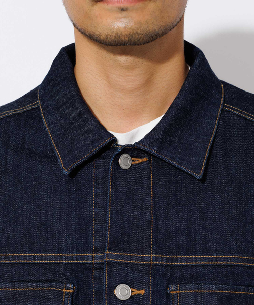 ABAHOUSE GRAY（アバハウスグレイ）の「【セットアップ対応】ストレッチ デニム ジャケット/Gジャン（ブルゾン・メンズ・ネイビー/ブルー・46/48/50）」の7枚目の写真