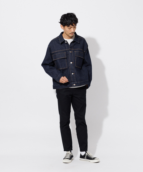 ABAHOUSE GRAY（アバハウスグレイ）の「【セットアップ対応】ストレッチ デニム ジャケット/Gジャン（ブルゾン・メンズ・ネイビー/ブルー・46/48/50）」の16枚目の写真