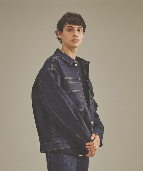 ABAHOUSE GRAY（アバハウスグレイ）の「【セットアップ対応】ストレッチ デニム ジャケット/Gジャン（ブルゾン・メンズ・ネイビー/ブルー・46/48/50）」の17枚目の写真