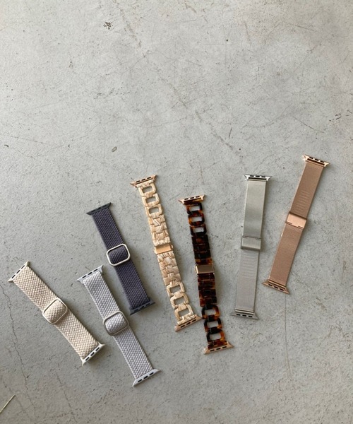 Me%(ミィパーセント)の「アミコミapplewatchバンド(デジタル腕時計・レディース・グレー/チャコールグレー/アイボリー・LARGE/MEDIUM)」の6枚目の写真