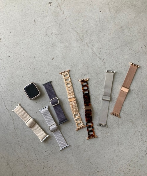 Me%(ミィパーセント)の「アミコミapplewatchバンド(デジタル腕時計・レディース・グレー/チャコールグレー/アイボリー・LARGE/MEDIUM)」の7枚目の写真