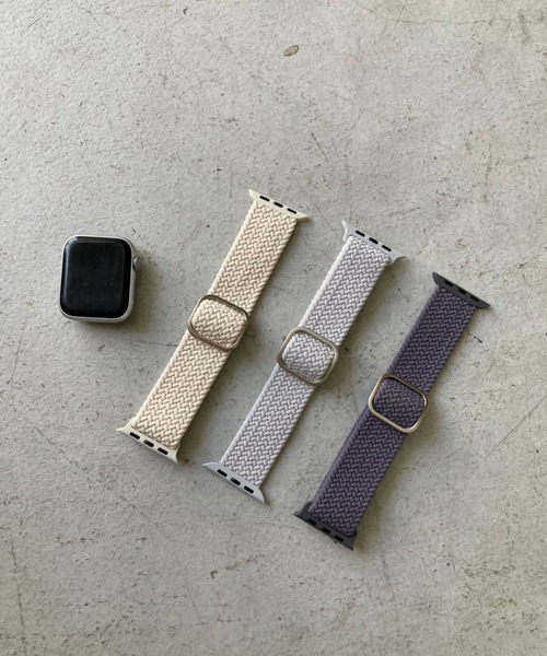 Me%(ミィパーセント)の「アミコミapplewatchバンド(デジタル腕時計・レディース・グレー/チャコールグレー/アイボリー・LARGE/MEDIUM)」の9枚目の写真