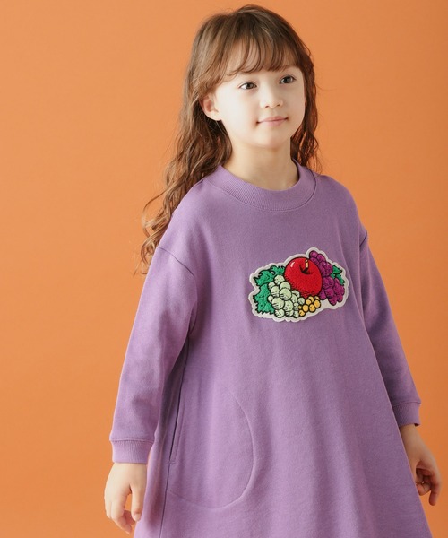 BAYFLOW(ベイフロー)の「【Fruit Of The Loom(フルーツオブザルーム)】別注Aラインカットワンピース(ワンピース・キッズ・オフホワイト/ブラウン/パープル・110cm/120cm/130cm/140cm)」の3枚目の写真