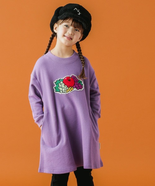 BAYFLOW(ベイフロー)の「【Fruit Of The Loom(フルーツオブザルーム)】別注Aラインカットワンピース(ワンピース・キッズ・オフホワイト/ブラウン/パープル・110cm/120cm/130cm/140cm)」の9枚目の写真