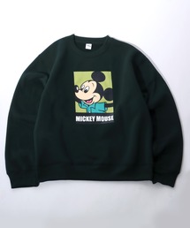 Disney（ディズニー）の「Disney（ディズニー）ミッキーマウスキャラクタープリントスウェットトップス（裏地ボア）/長袖 プルオーバートレーナー/メンズ レディース（スウェット）」