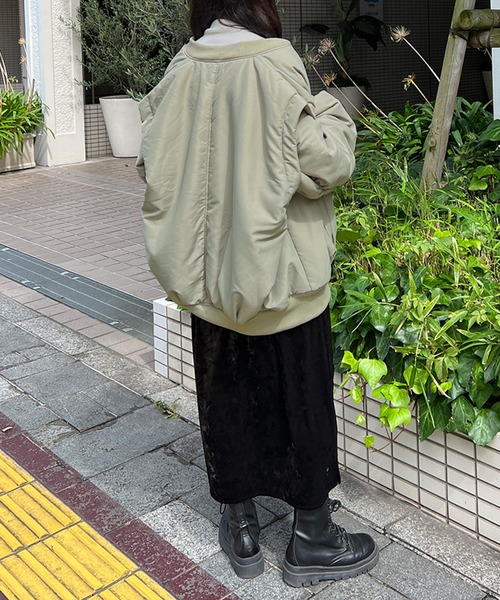 kutir(クティール)の「【2WAY】ボリュームスリーブMA-1(MA-1・レディース・ブラック/カーキ/アイボリー・FREE)」の21枚目の写真