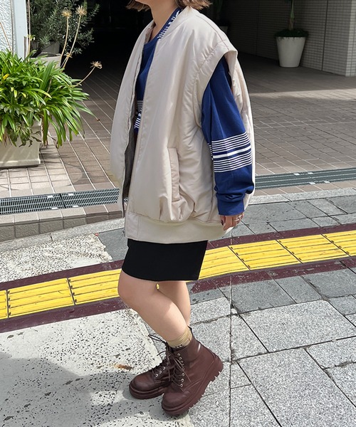 kutir(クティール)の「【2WAY】ボリュームスリーブMA-1(MA-1・レディース・ブラック/カーキ/アイボリー・FREE)」の13枚目の写真