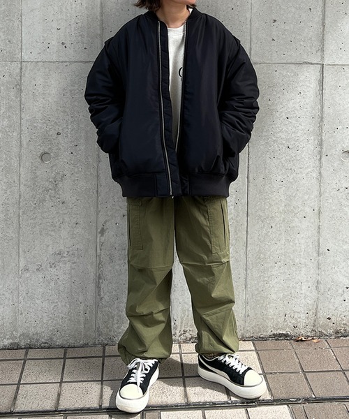 kutir(クティール)の「【2WAY】ボリュームスリーブMA-1(MA-1・レディース・ブラック/カーキ/アイボリー・FREE)」の20枚目の写真