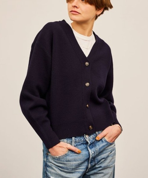 THE SHINZONE(ザ シンゾーン)の「THE SHINZONE CAPELIN KINT CARDIGAN 22AMSNI11(カーディガン/ボレロ・レディース・ブラウン/ネイビー/グレー・FREE)」の3枚目の写真