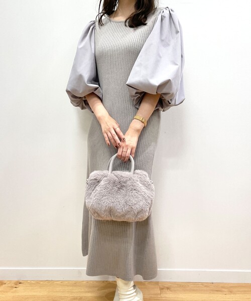 セール 異素材ボリューム袖ニットワンピース ワンピース Opaque Clip オペークドットクリップ のファッション通販 Zozotown