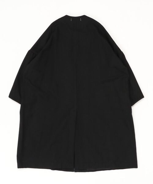 SETTO（セット）の「PORTE COAT：フラノ素材ノーカラーコート（ノーカラーコート・レディース・杢グレー/ブラック・FREE）」の14枚目の写真