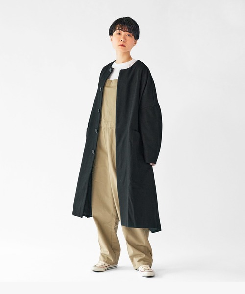 SETTO（セット）の「PORTE COAT：フラノ素材ノーカラーコート（ノーカラーコート・レディース・杢グレー/ブラック・FREE）」の17枚目の写真