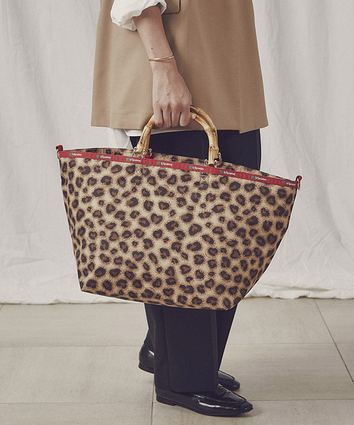 LARGE BAMBOO TOTE ハートLSレオパード