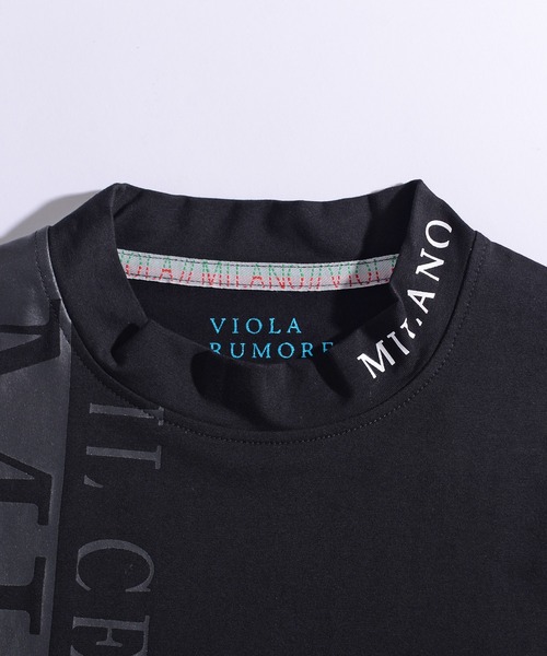 SILVER BULLET(シルバーバレット)の「『VIOLA rumore/ヴィオラ ルモーレ』メタリックプリントストレッチモックネック長袖Tシャツ(Tシャツ/カットソー・メンズ・チャコール/ブラック/オフホワイト・XL/L/M)」の4枚目の写真