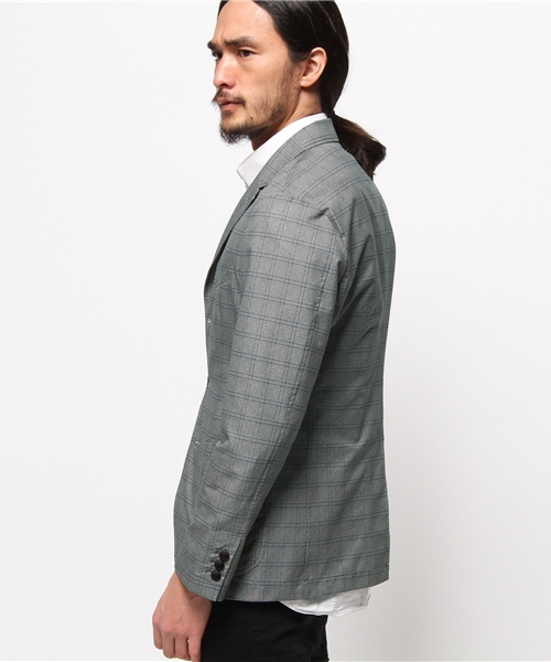 EDIFICE(エディフィス)の「◇FUNCTION MOBILEファンクションモバイル/ プレイドジャケット(テーラードジャケット・メンズ・グレー/ブルー系その他・46/44/50/48)」の4枚目の写真