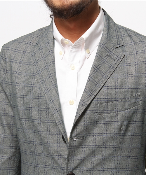 EDIFICE(エディフィス)の「◇FUNCTION MOBILEファンクションモバイル/ プレイドジャケット(テーラードジャケット・メンズ・グレー/ブルー系その他・46/44/50/48)」の7枚目の写真