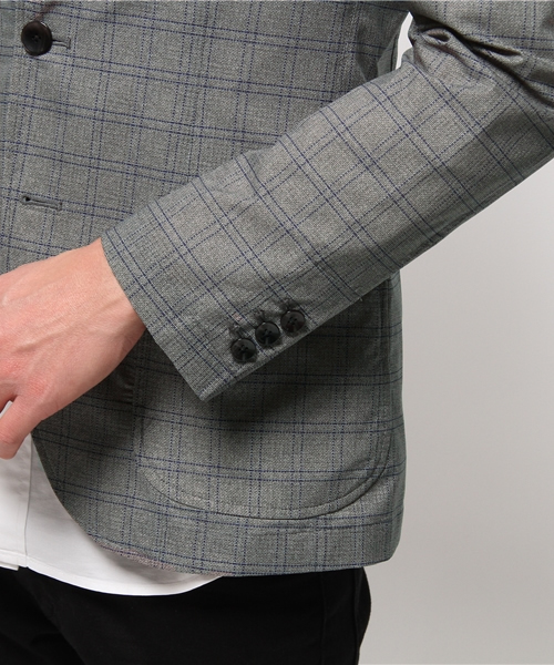 EDIFICE(エディフィス)の「◇FUNCTION MOBILEファンクションモバイル/ プレイドジャケット(テーラードジャケット・メンズ・グレー/ブルー系その他・46/44/50/48)」の8枚目の写真