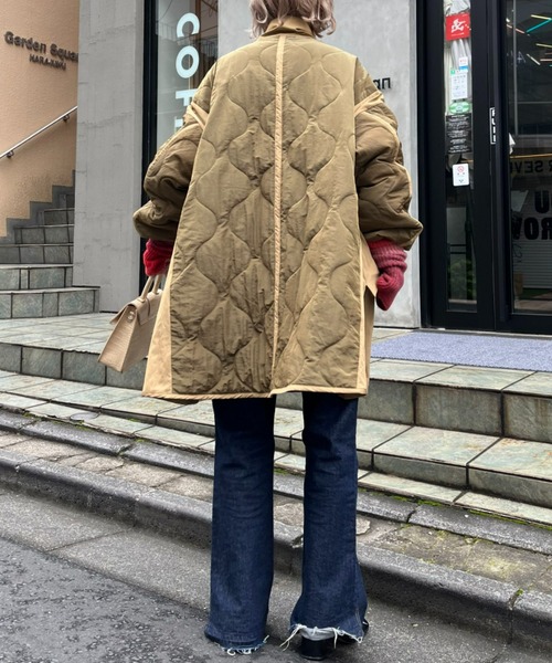 CIAOPANIC（チャオパニック）の「キルティングスタンドカラーオーバーコート（ダウンジャケット/コート・レディース・ベージュ/カーキ・FREE）」の16枚目の写真