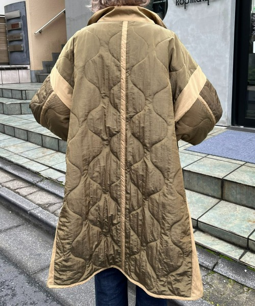 CIAOPANIC（チャオパニック）の「キルティングスタンドカラーオーバーコート（ダウンジャケット/コート・レディース・ベージュ/カーキ・FREE）」の6枚目の写真