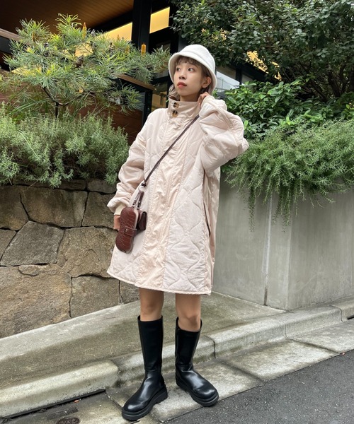 CIAOPANIC（チャオパニック）の「キルティングスタンドカラーオーバーコート（ダウンジャケット/コート・レディース・ベージュ/カーキ・FREE）」の14枚目の写真