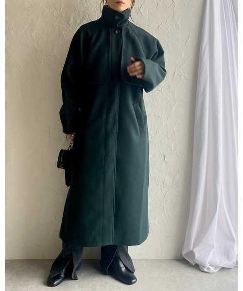 She's Closet（シーズクローゼット）の「フェイクウール2WAYロングスタンドカラーステンカラーコート（ステンカラーコート・レディース・モカ/ベージュ/ダークグリーン/ブラック/アイボリー・FREE）」の20枚目の写真