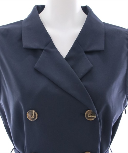 clear（クリア）の「トレンチノースリーブワンピース（ワンピース・レディース・ネイビー/モカ・F）」の7枚目の写真