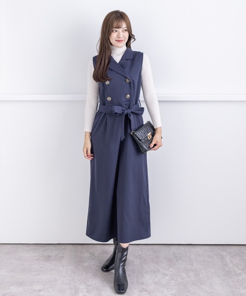 clear（クリア）の「トレンチノースリーブワンピース（ワンピース・レディース・ネイビー/モカ・F）」の13枚目の写真