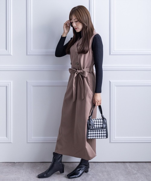 clear（クリア）の「トレンチノースリーブワンピース（ワンピース・レディース・ネイビー/モカ・F）」の17枚目の写真