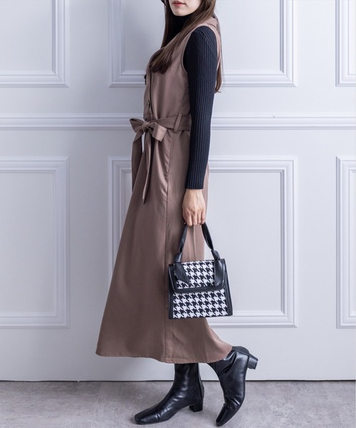 clear（クリア）の「トレンチノースリーブワンピース（ワンピース・レディース・ネイビー/モカ・F）」の21枚目の写真