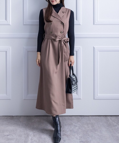 clear（クリア）の「トレンチノースリーブワンピース（ワンピース・レディース・ネイビー/モカ・F）」の22枚目の写真