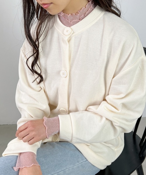 CLEA（クレア）の「裾メロウ/ラメシアーインナートップス（Tシャツ/カットソー・レディース・ピンクベージュ/ライトグレー/アイボリー・FREE）」の14枚目の写真