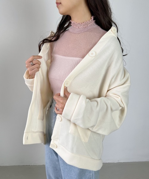 CLEA（クレア）の「裾メロウ/ラメシアーインナートップス（Tシャツ/カットソー・レディース・ピンクベージュ/ライトグレー/アイボリー・FREE）」の17枚目の写真