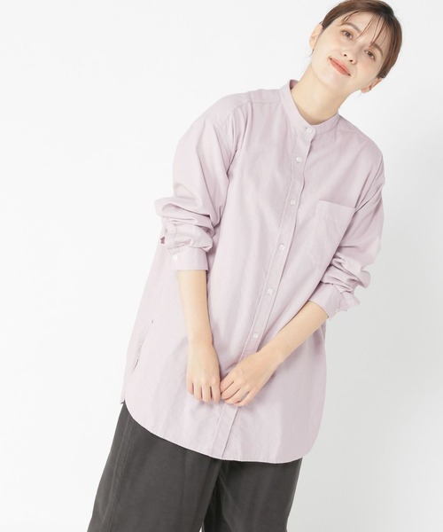 studio CLIP（スタディオクリップ）の「ふわふわオックスバンドシャツ（シャツ/ブラウス・レディース・ライトグレー/ラベンダー/オフホワイト/ブルー・FREE）」の4枚目の写真