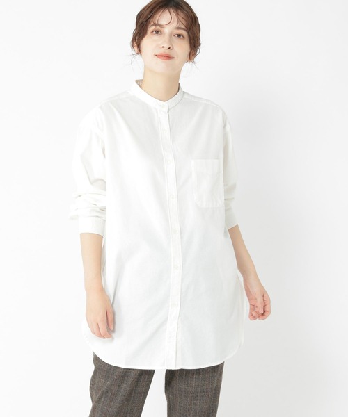 studio CLIP（スタディオクリップ）の「ふわふわオックスバンドシャツ（シャツ/ブラウス・レディース・ライトグレー/ラベンダー/オフホワイト/ブルー・FREE）」の2枚目の写真