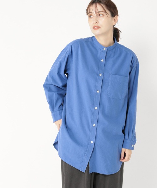 studio CLIP（スタディオクリップ）の「ふわふわオックスバンドシャツ（シャツ/ブラウス・レディース・ライトグレー/ラベンダー/オフホワイト/ブルー・FREE）」の3枚目の写真