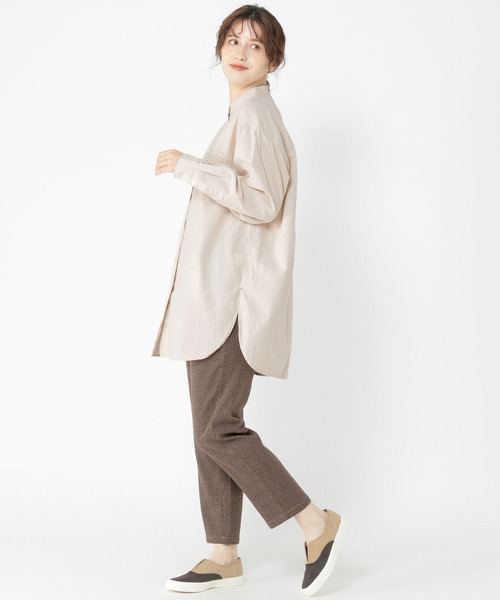 studio CLIP（スタディオクリップ）の「ふわふわオックスバンドシャツ（シャツ/ブラウス・レディース・ライトグレー/ラベンダー/オフホワイト/ブルー・FREE）」の5枚目の写真