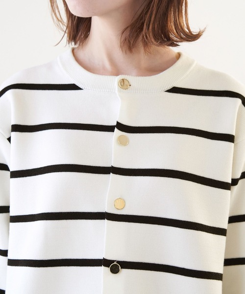 ROPE' PICNIC(ロペピクニック)の「洗濯機OK/ミラノリブコンパクトカーディガン(カーディガン/ボレロ・レディース・ターコイズブルー/オフホワイト/ブラック/ホワイト系その他5/ピンク系その他・38)」の9枚目の写真