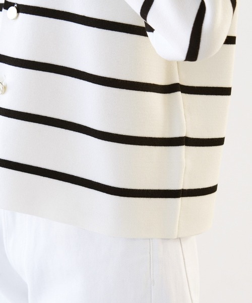 ROPE' PICNIC(ロペピクニック)の「洗濯機OK/ミラノリブコンパクトカーディガン(カーディガン/ボレロ・レディース・ターコイズブルー/オフホワイト/ブラック/ホワイト系その他5/ピンク系その他・38)」の12枚目の写真