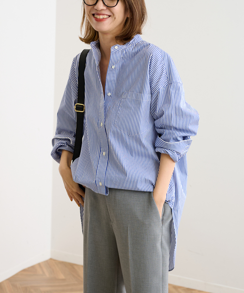 FRAMeWORK（フレームワーク）の「≪追加≫コットンロングシャツ3（シャツ/ブラウス・レディース・サックスブルー/ホワイト/ネイビー・FREE）」の15枚目の写真