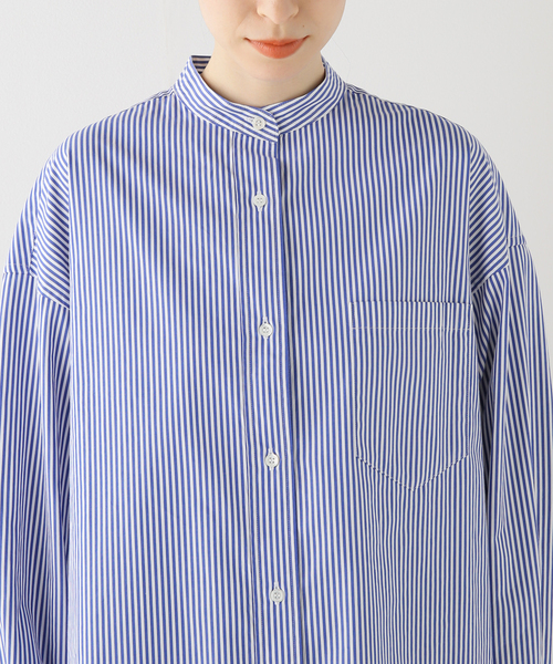 FRAMeWORK（フレームワーク）の「≪追加≫コットンロングシャツ3（シャツ/ブラウス・レディース・サックスブルー/ホワイト/ネイビー・FREE）」の8枚目の写真