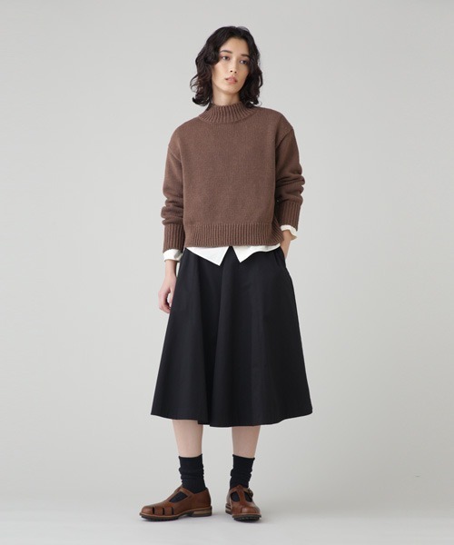 マーガレットハウエル 22AW コットン100% ロングスカート 1 ブラック マーガレットハウエル 22AW コットン100% ロングスカート 1 ブラック